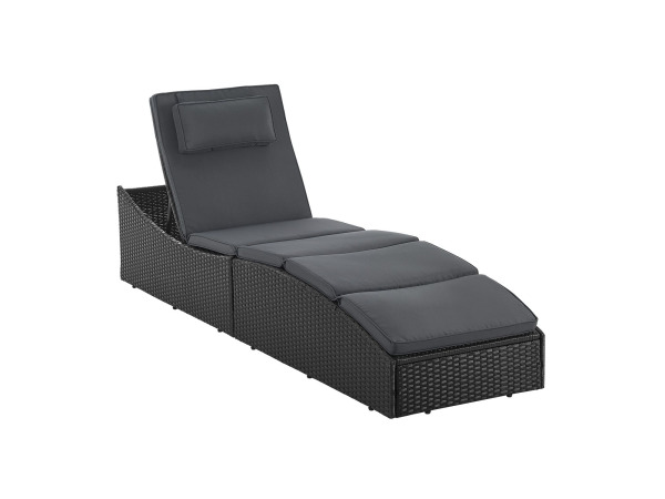 Ligbed / Zonnebed Lamia - Zwart - Polyrotan – foto 8 – kavel bij XL Auctions