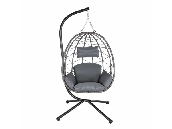 Polyrotan Hangstoel - Grijs - Incl. onderstel – foto 16 – kavel bij XL Auctions