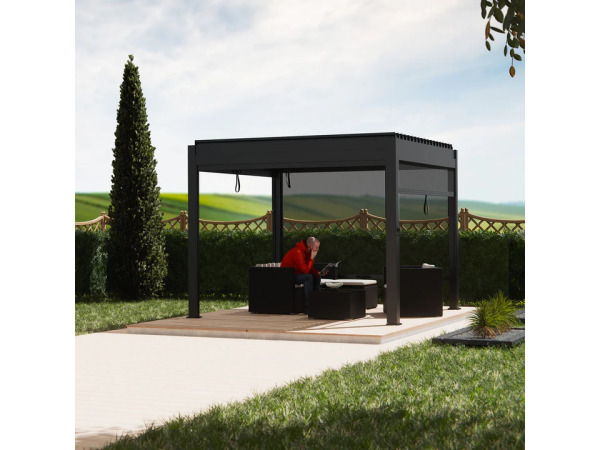 Pergola / Lamellendak - Tahiti - 3x3 m - Antraciet – foto 5 – kavel bij XL Auctions