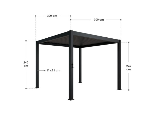 Pergola / Lamellendak - Tahiti - 3x3 m - Antraciet – foto 6 – kavel bij XL Auctions