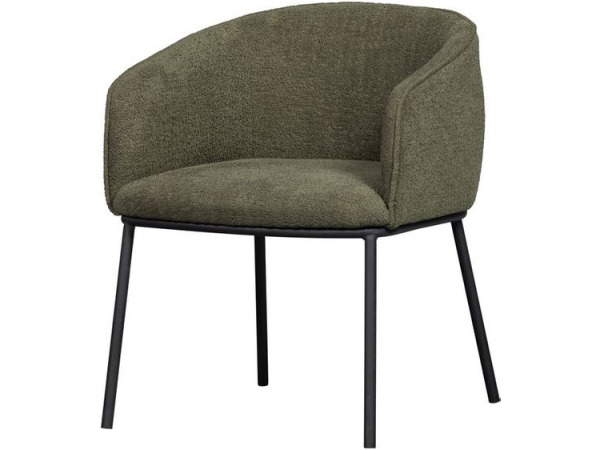 WOOOD Leon Eetkamerstoel - Bouclé - Forest Green - 77x61x63 – kavel bij XL Auctions