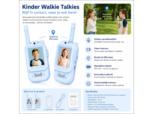 iTeck Video Walkie Talkies voor Kinderen - Set van 2 – foto 2 – kavel bij XL Auctions