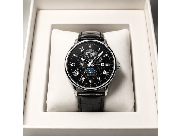 Zwart herenhorloge met luxe band – foto 2 – kavel bij XL Auctions