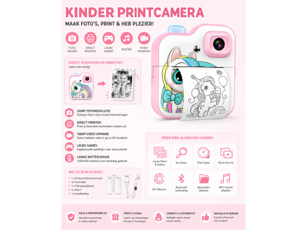 iTeck Kindercamera met instant Thermische Printer – foto 3 – kavel bij XL Auctions
