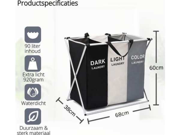 iBella Living 3 vaks wasmand – foto 2 – kavel bij XL Auctions
