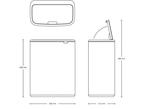 Brabantia Bo Touch Bin Prullenbak - 60 liter - 1 vak – foto 2 – kavel bij XL Auctions
