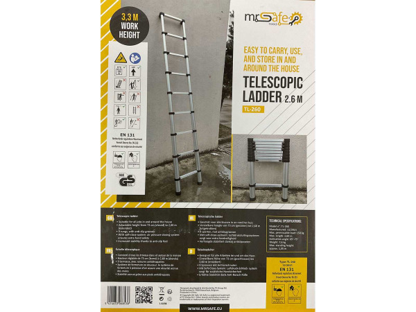 Mr. Safe telescoopladder 260cm TL-260 – foto 3 – kavel bij XL Auctions