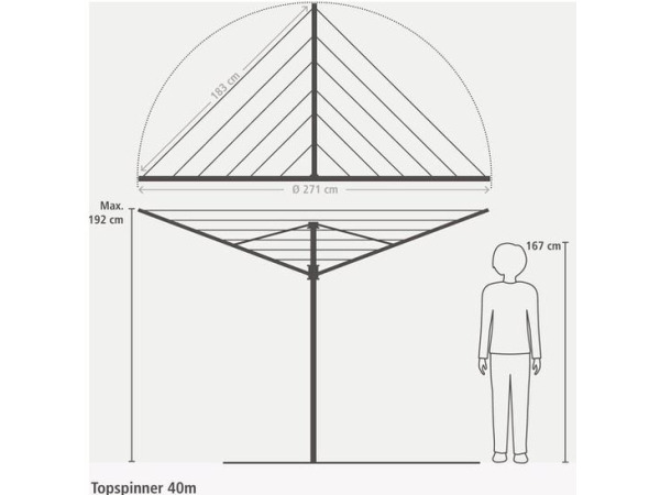 Brabantia Topspinner Droogmolen - 40 m – foto 2 – kavel bij XL Auctions