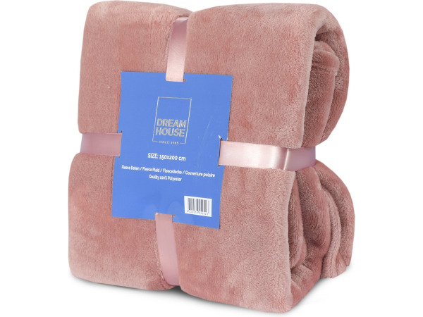 Fleece deken roze 150x200cm