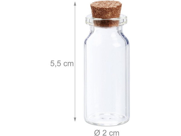 Mini glazen flesjes met kurk - 60 stuks – foto 4 – kavel bij XL Auctions