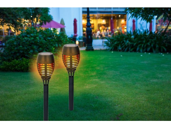 5x Solar tuinverlichting vlameffect