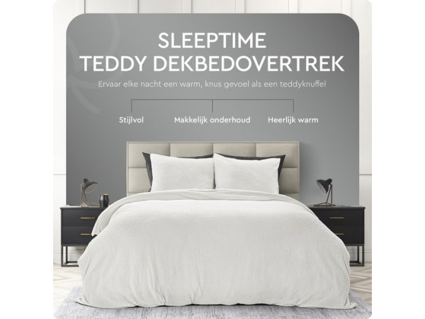 Sleeptime Teddy Dekbedovertrek - 140x200/220 +1sloop – foto 3 – kavel bij XL Auctions