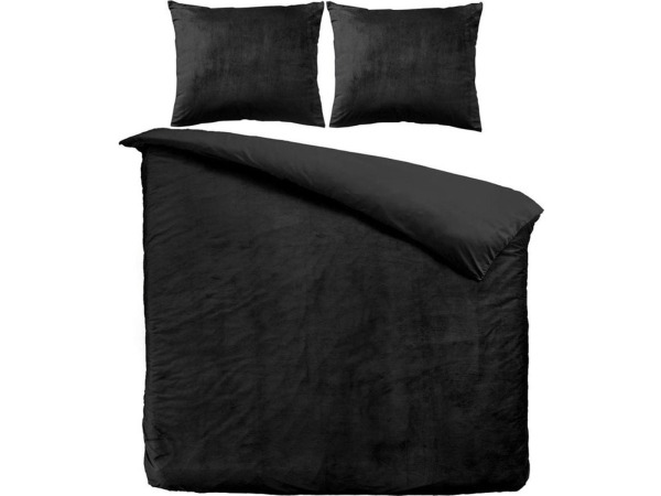 Dekbedovertrek Velvet Veloers zwart 240x220cm+2slopen – kavel bij XL Auctions