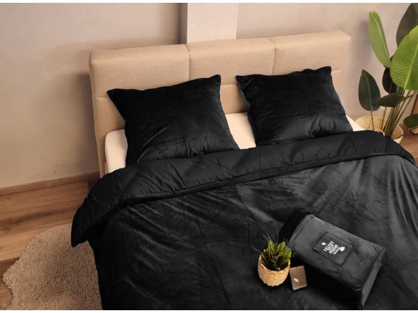 Dekbedovertrek Velvet Veloers zwart 240x220cm+2slopen – foto 2 – kavel bij XL Auctions
