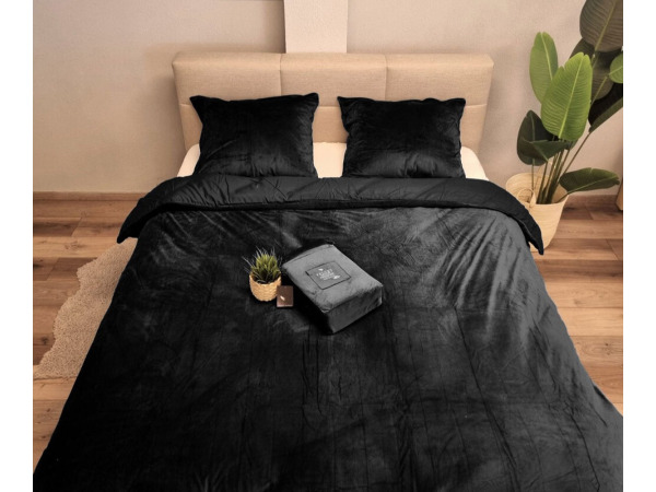 Dekbedovertrek Velvet Veloers zwart 240x220cm+2slopen – foto 5 – kavel bij XL Auctions