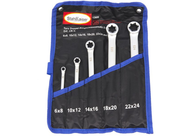 Torx-Ringsleutel set dubbel 5 dlg CRV – kavel bij XL Auctions
