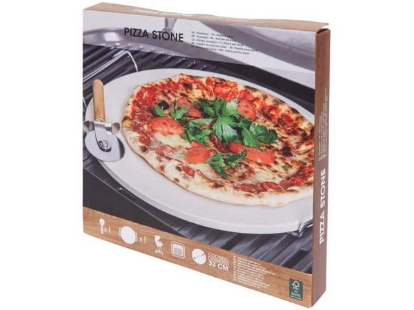 Pizzasteen rond voor BBQ / oven 33 cm met handvaten – kavel bij XL Auctions