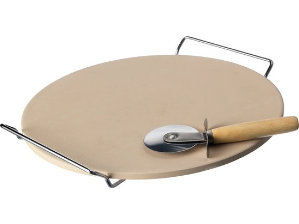 Pizzasteen rond voor BBQ / oven 33 cm met handvaten – foto 2 – kavel bij XL Auctions