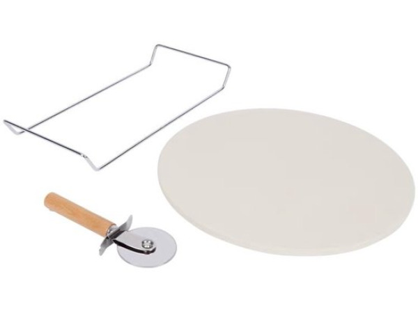 Pizzasteen rond voor BBQ / oven 33 cm met handvaten – foto 3 – kavel bij XL Auctions