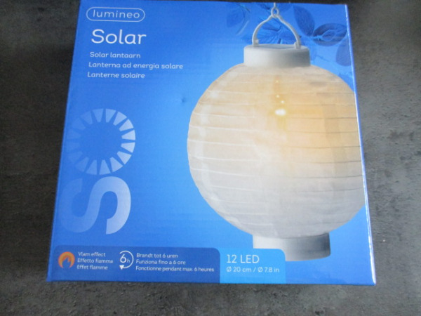Buitenverlichting op zonenergie bol 23cm vlameffect – kavel bij XL Auctions