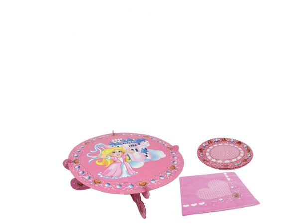 10x Taartplateau en borden voor kinderfeestjes