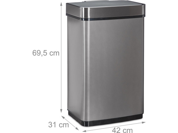 Prullenbak - met sensor - 60 l - rvs – foto 3 – kavel bij XL Auctions