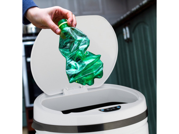 Prullenbak - met sensor - 50 l - wit – foto 3 – kavel bij XL Auctions