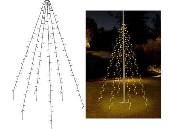 Vlaggenmast kerstverlichting IP44 192 LEDs 208 cm – foto 2 – kavel bij XL Auctions