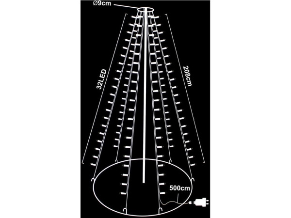 Vlaggenmast kerstverlichting IP44 192 LEDs 208 cm – foto 4 – kavel bij XL Auctions