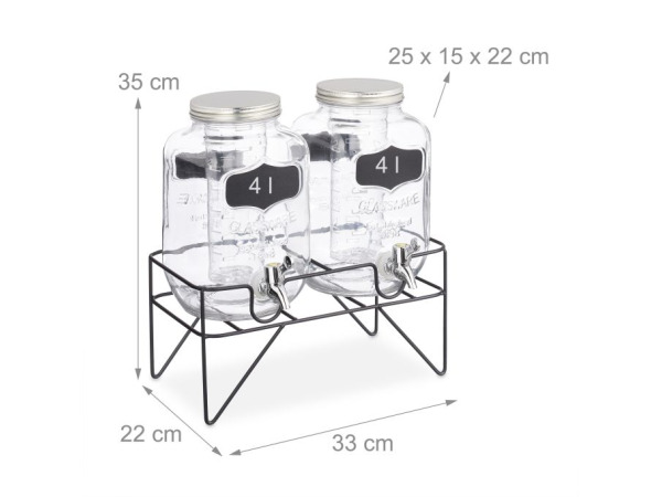 Feestelijke Drankdispenser met houder 4 l set van 2 – foto 2 – kavel bij XL Auctions