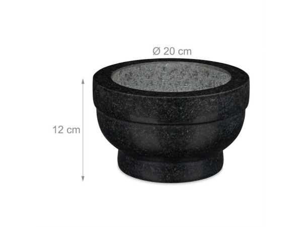 Zware robuste Granieten vijzel met stamper 20 cm 6kg – foto 3 – kavel bij XL Auctions