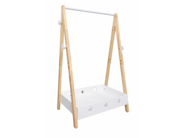 Houten kledinghanger met plank 115cm – foto 2 – kavel bij XL Auctions