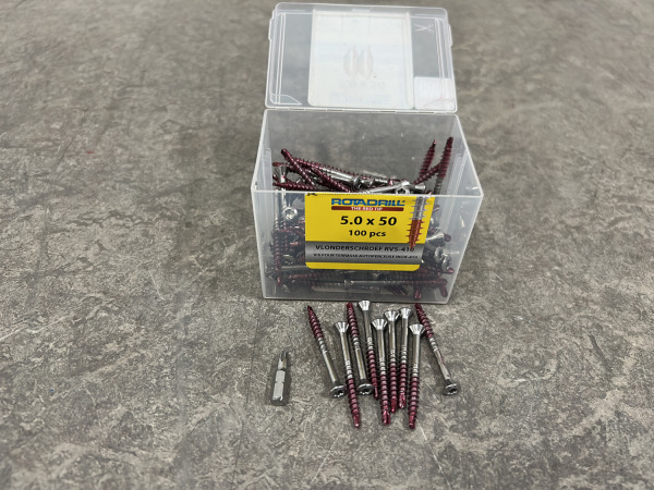 4x Rotadrill vlonderschroeven ø5,0x50mm rvs 100-pack – foto 2 – kavel bij XL Auctions