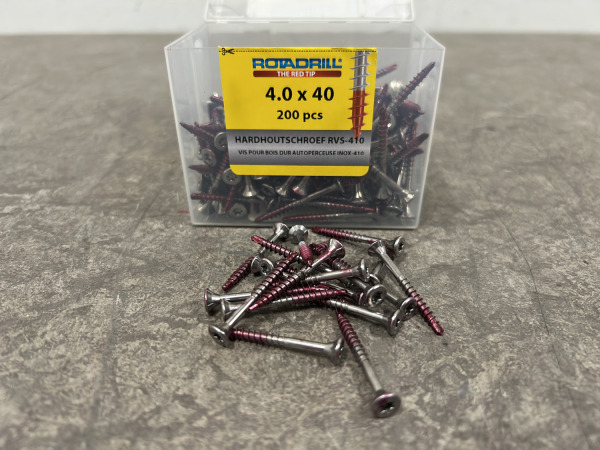 4x Rotadrill hardhoutschroeven ø4,0x40mm rvs 200-pack – foto 4 – kavel bij XL Auctions