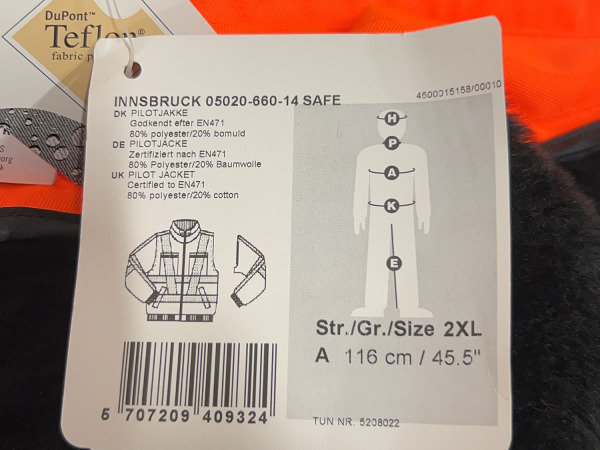 Mascot pilotjas maat 2XL Innsbruck oranje – foto 9 – kavel bij XL Auctions