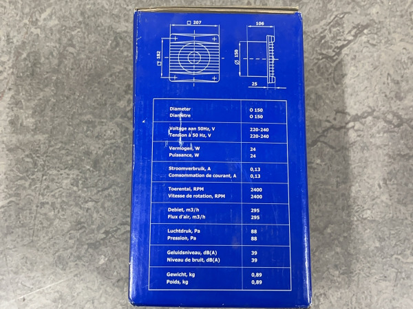2x Renson rechthoekige ventilator met timer Ø150mm wit – foto 3 – kavel bij XL Auctions