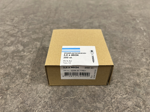 8x Hoenderdaal spaanplaatschroef ø3,5x40mm RVS-A2 TX15 200-pack – foto 4 – kavel bij XL Auctions