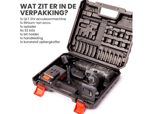 QLT Boormachine 21V 1500mA + 6 boren – foto 8 – kavel bij XL Auctions