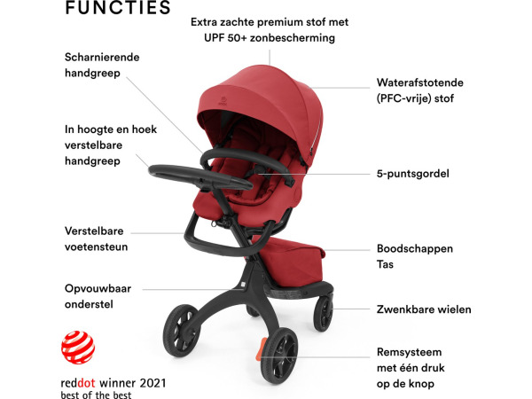 Stokke XPLORY X Ruby Red - Luxe kinderwagen – foto 7 – kavel bij XL Auctions