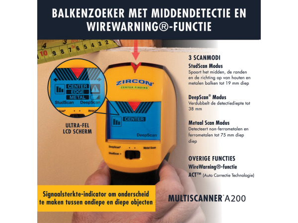 Zircon StudSensor A150 - Wandscanner en Midden-/Randzoeker – foto 3 – kavel bij XL Auctions