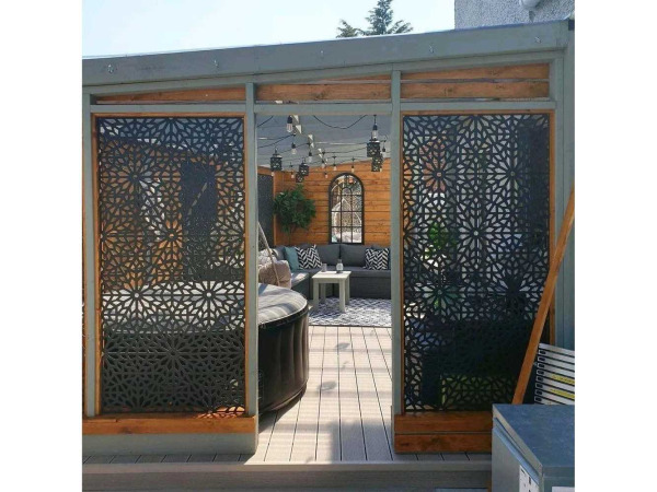 3x Composiet terrasscherm "Moucharabiya" 180x90cm – foto 8 – kavel bij XL Auctions