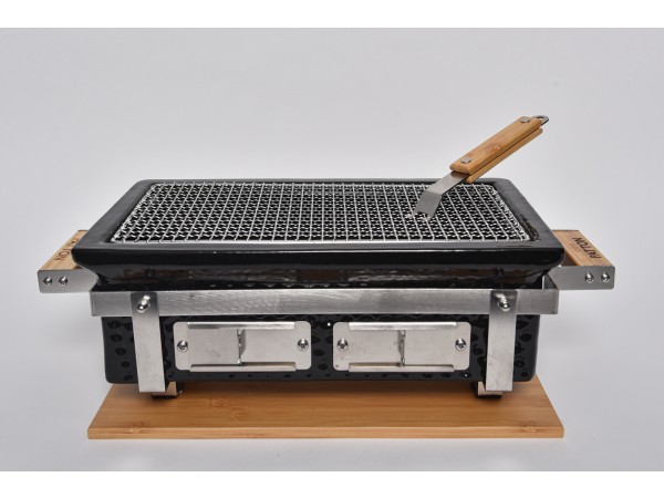 Patton BBQ  Japanese Shichirin Grill Rechthoek Black