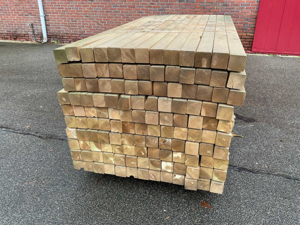 100x Grenen paal geïmpregneerd 220x8.8x8.8cm – foto 5 – kavel bij XL Auctions