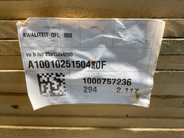50x Vuren plank ruw - 420x15x2,5cm – foto 2 – kavel bij XL Auctions
