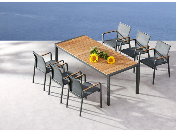 Paros dining table 210x90cm Antracite – foto 2 – kavel bij XL Auctions