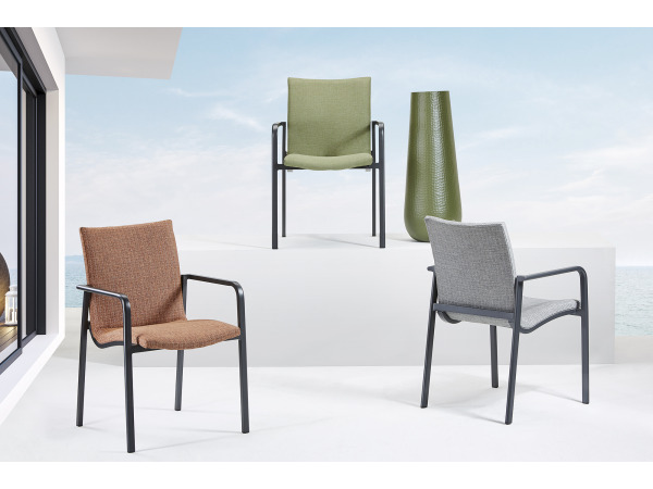 4x Positano Dining Chair - Anthracite - Green – foto 2 – kavel bij XL Auctions