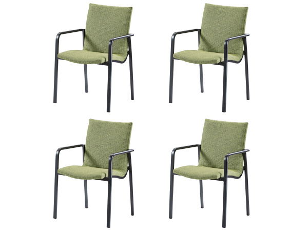 4x Positano Dining Chair - Anthracite - Green – foto 3 – kavel bij XL Auctions