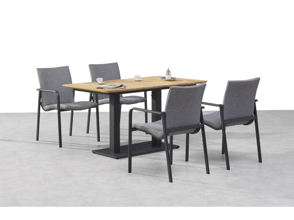 4x Positano Dining Chair - Anthracite - Light Grey – foto 2 – kavel bij XL Auctions
