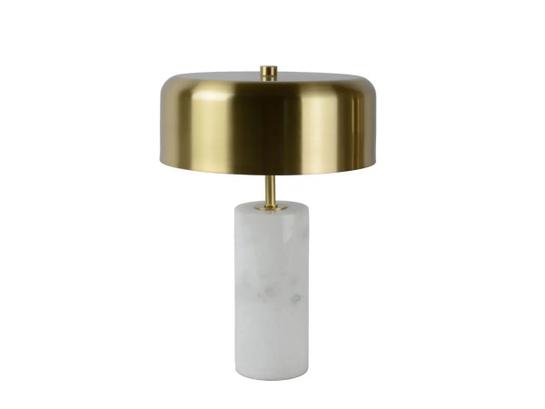 Lucide Mirasol tafellamp wit marmer met gouden kap – kavel bij XL Auctions