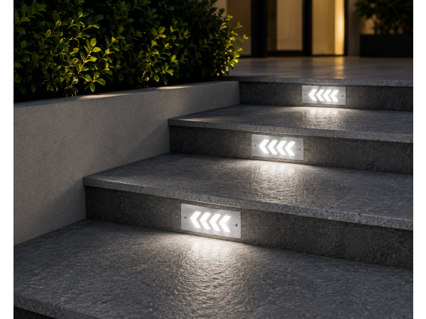 6x LED Trapverlichting 3W – 6400K Koud Wit – IP54 – BERIL – kavel bij XL Auctions